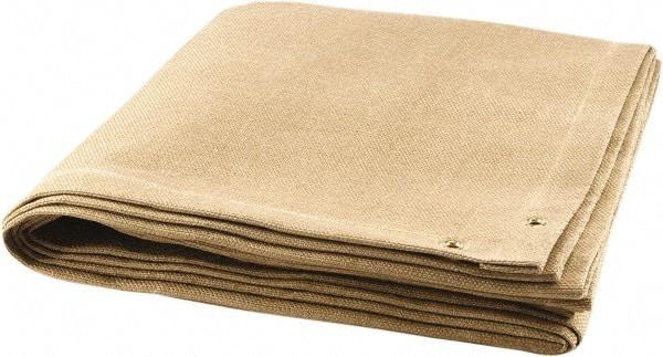 Steiner - 8' High x 8' Wide x 0.08" Thick Coated Fiberglass Welding Blanket - Tan, Grommet - Industrial Tool & Supply