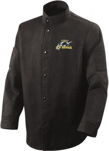 Steiner - Size 3XL Flame Resistant/Retardant Jacket - Black, Carbonized Fiber, Snaps Closure - Industrial Tool & Supply