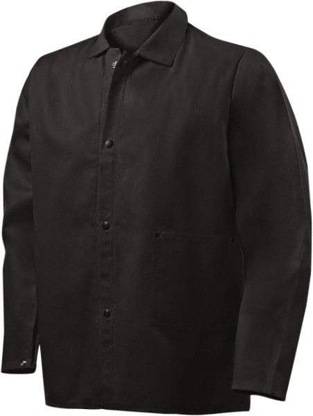 Steiner - Size S Flame Resistant/Retardant Jacket - Black, Cotton, Snaps Closure - Industrial Tool & Supply