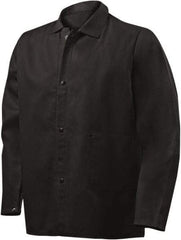 Steiner - Size S Flame Resistant/Retardant Jacket - Black, Cotton, Snaps Closure - Industrial Tool & Supply