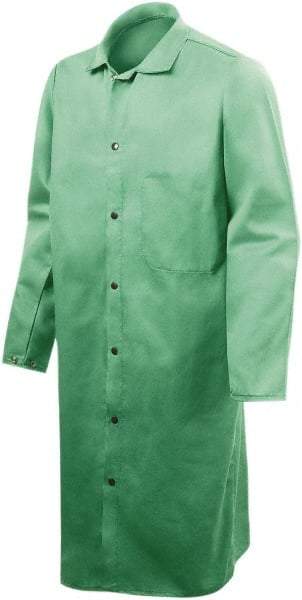 Steiner - Size 3XL Flame Resistant/Retardant Coat - Green, Cotton, Snaps Closure - Industrial Tool & Supply