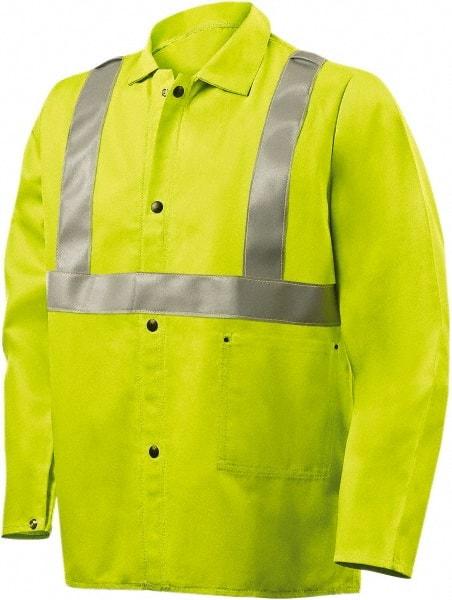 Steiner - Size XL Flame Resistant/Retardant Jacket - Lime, Cotton, Snaps Closure - Industrial Tool & Supply