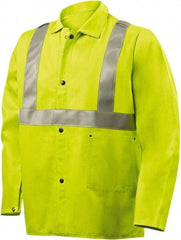 Steiner - Size L Flame Resistant/Retardant Jacket - Lime, Cotton, Snaps Closure - Industrial Tool & Supply