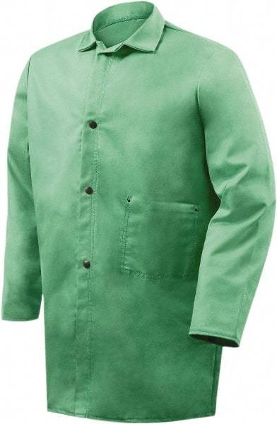 Steiner - Size S Flame Resistant/Retardant Jacket - Green, Cotton, Snaps Closure - Industrial Tool & Supply
