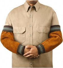 Steiner - Size Standard, Brown Leather Sleeve - 18" Long Sleeve, Elastic Opening at Both Ends - Industrial Tool & Supply