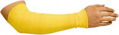 Steiner - Size Standard, Tan & Yellow Kevlar Sleeve - 18" Long Sleeve, Cut Resistance Level 4, Elastic Opening at Both Ends - Industrial Tool & Supply
