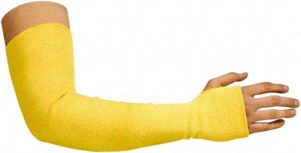 Steiner - Size Standard, Tan & Yellow Kevlar Sleeve - 22" Long Sleeve, Cut Resistance Level 4, Elastic Opening at Both Ends, Made with Thumb Hole - Industrial Tool & Supply
