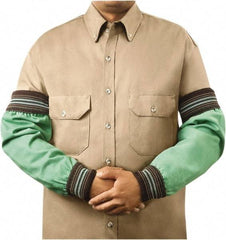 Steiner - Size Wide, Green Cotton Sleeve - 18" Long Sleeve, Elastic Opening at Both Ends - Industrial Tool & Supply