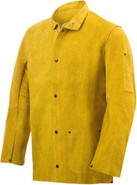 Steiner - Size S Welding Jacket - Yellow, Cowhide, Snaps Closure - Industrial Tool & Supply