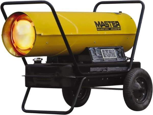 Master - 400,000 BTU Rating, Multi-Fuel Forced Air Heater - 10,000 Sq Ft Max Heating Area, 24 Gal Capacity, Fuel with Kerosene, Diesel & Fuel Oil - Industrial Tool & Supply