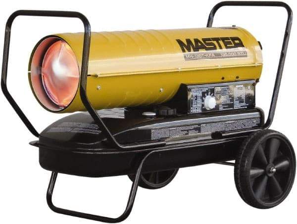 Master - 135,000 BTU Rating, Multi-Fuel Forced Air Heater - 3,375 Sq Ft Max Heating Area, 10 Gal Capacity, Fuel with Kerosene, Diesel & Fuel Oil - Industrial Tool & Supply