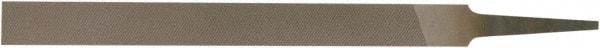 Nicholson - 4" Standard Precision Swiss Pattern Equalling File - Double Cut, 13/32" Width Diam x 5/64" Thick, With Tang - Industrial Tool & Supply