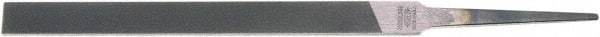 Nicholson - 4" Standard Precision Swiss Pattern Narrow Pillar File - Double Cut, 3/8" Width Diam x 7/64" Thick, With Tang - Industrial Tool & Supply