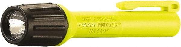 Streamlight - White LED Bulb, 60 Lumens, Industrial/Tactical Flashlight - Yellow Plastic Body, 2 AAA Alkaline Batteries Included - Industrial Tool & Supply