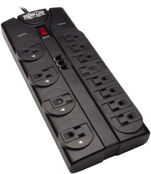 Tripp-Lite - 12 Outlets, 120 VAC15 Amps, 8' Cord, Power Outlet Strip - Floor, Keyhole Mount, 5-15 NEMA Configuration, 10.3" Strip - Industrial Tool & Supply