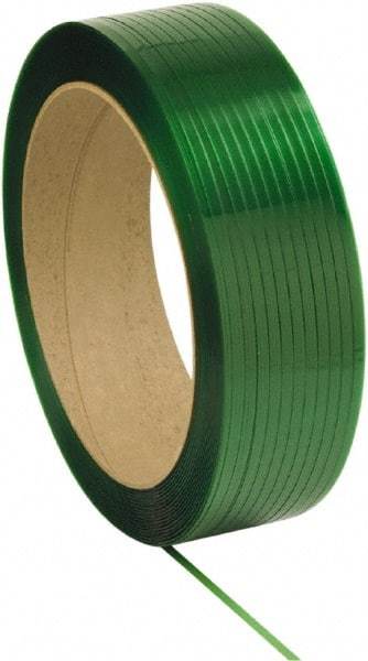 Made in USA - 10,500' Long x 1/2" Wide, Waxed Polyester Strapping - 500 Lb Capacity, 0.018" Thick - Industrial Tool & Supply