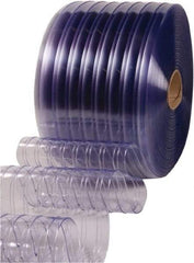 Clearway Door - Clear Ribbed Bulk Strip Roll Dock Curtain Strips - 16" Wide x 100' Long x 0.144" Thick - Industrial Tool & Supply