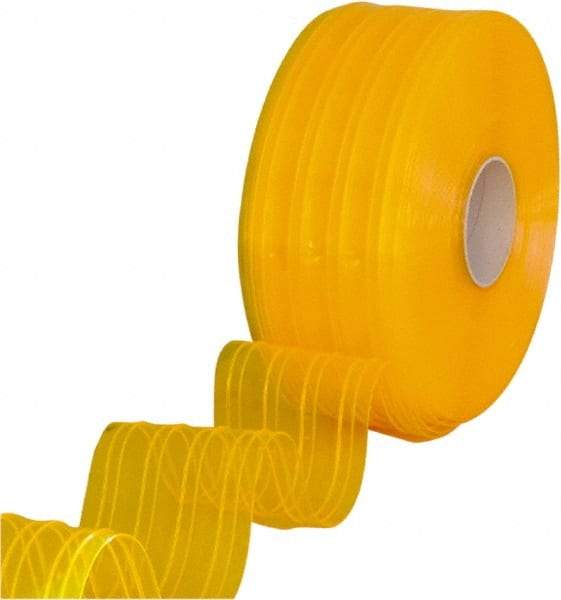 Clearway Door - Clear/Yellow Ribbed QuickStrip Roll Dock Curtain Strips - 8" Wide x 150' Long x 0.072" Thick - Industrial Tool & Supply