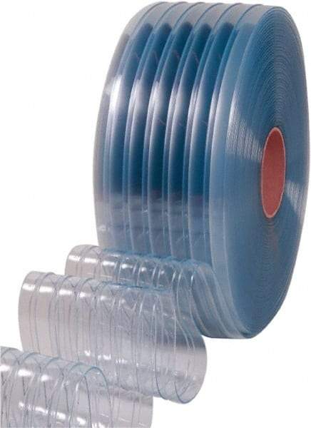 Clearway Door - Clear Ribbed QuickStrip Roll Dock Curtain Strips - 8" Wide x 150' Long x 0.072" Thick - Industrial Tool & Supply