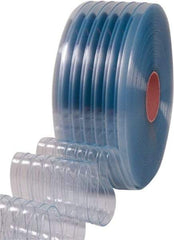 Clearway Door - Clear Ribbed Bulk Strip Roll Dock Curtain Strips - 8" Wide x 150' Long x 0.072" Thick - Industrial Tool & Supply