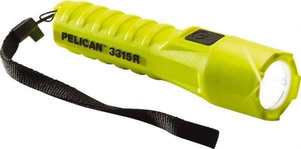 Pelican Products, Inc. - White LED Bulb, 132 Lumens, Right Angle Flashlight - Yellow Plastic Body, 1 18650 Lithium-Ion Battery Included - Industrial Tool & Supply
