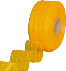 Clearway Door - Clear/Yellow Ribbed Bulk Strip Roll Dock Curtain Strips - 8" Wide x 150' Long x 0.072" Thick - Industrial Tool & Supply