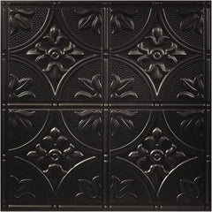 Genesis - 23-3/4" Long x 23-3/4" Wide x 0.11" Thick, Vinyl Ceiling Tile - ASTM E-84 Specification, Black - Industrial Tool & Supply