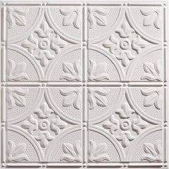Genesis - 23-3/4" Long x 23-3/4" Wide x 0.11" Thick, Vinyl Ceiling Tile - ASTM E-84 Specification, White - Industrial Tool & Supply