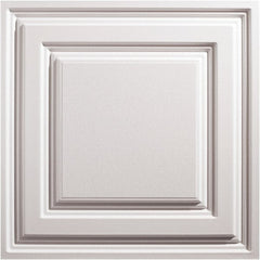 Genesis - Pack of 12 Icon Relief 23-3/4" x 23-3/4" x 0.11" Vinyl Ceiling Tiles - Industrial Tool & Supply