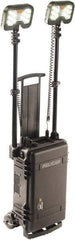 Pelican Products, Inc. - 12 Volt, Cordless, LED Portable Floor Work Light - 2 Heads, 12,000 Lumens, Polypropylene, 23-1/4" High - Industrial Tool & Supply