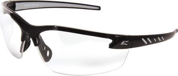 Edge Eyewear - +2.5, Clear Lenses, Scratch Resistant, Framed Magnifying Safety Glasses - UV Protection, Black/Gray Nylon Frame, ANSI, MCEPS - Industrial Tool & Supply