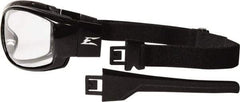 Edge Eyewear - Clear Lenses, Framed Safety Glasses - Anti-Fog, Scratch Resistant, Black Nylon Frame, Size Universal, Wrap Around - Industrial Tool & Supply