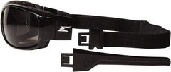 Edge Eyewear - Smoke Lenses, Framed Safety Glasses - Anti-Fog, Scratch Resistant, Black Nylon Frame, Size Universal, Wrap Around - Industrial Tool & Supply