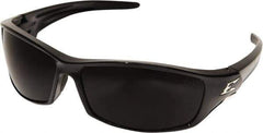 Edge Eyewear - Smoke Lenses, Framed Safety Glasses - Anti-Fog, Scratch Resistant, Black Nylon Frame, Size Universal, Wrap Around - Industrial Tool & Supply