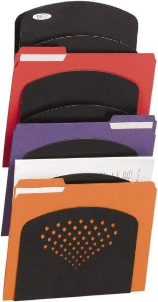 Safco - 9-1/2" Wide x 2" Deep x 35-5/8" High, 7 Compartments, Steel Wall File - Black, 9-1/2" Compartment Width x 2" Compartment Depth x 11" Compartment Height - Industrial Tool & Supply