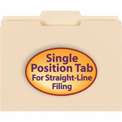 SMEAD - 11-5/8 x 9-1/2", Letter Size, Manila, File Folders with Top Tab - 11 Point Stock, 1/3 Tab Cut Location - Industrial Tool & Supply