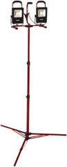 Bayco - 20 Watt, Electric, LED Portable Tripod Work Light - 6' Cord, 2 Heads, 4,400 Lumens, Aluminum, 82-1/2" Long x 18.4" Wide x 7.3" High - Industrial Tool & Supply