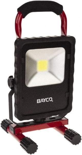 Bayco - 20 Watt, Electric, LED Portable Stand Mount Work Light - 6' Cord, 1 Head, 2,200 Lumens, Aluminum, 12.6" Long x 6.2" Wide x 6.4" High - Industrial Tool & Supply