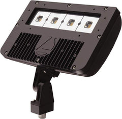 Lithonia Lighting - 1 Head, 120-277 Volt, 54 Watt, LED Floodlight Fixture - Knuckle Mount, 3-1/8" Long x 12-7/8" Wide x 7-3/4" High, Aluminum Housing - Industrial Tool & Supply