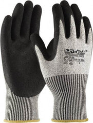 PRO-SAFE - Size XS (6), ANSI Cut Lvl 4, Nitrile Coated HPPE Fiber Cut Resistant Gloves - Palm & Fingers Coated, Continuous Knit Cuff, Gray, Paired - Industrial Tool & Supply