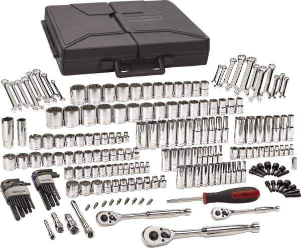 GearWrench - 216 Piece 1/4, 3/8 & 1/2" Drive Mechanic's Tool Set - Comes in Blow Molded Case - Industrial Tool & Supply