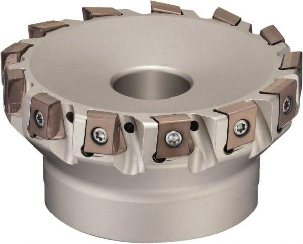 Sumitomo - 9 Inserts, 4" Cut Diam, 4.85" Arbor Diam, 12mm Max Depth of Cut, Indexable Square-Shoulder Face Mill - 0/90° Lead Angle, 2" High, LNEX1306.. Insert Compatibility, Through Coolant, Series TSX - Industrial Tool & Supply