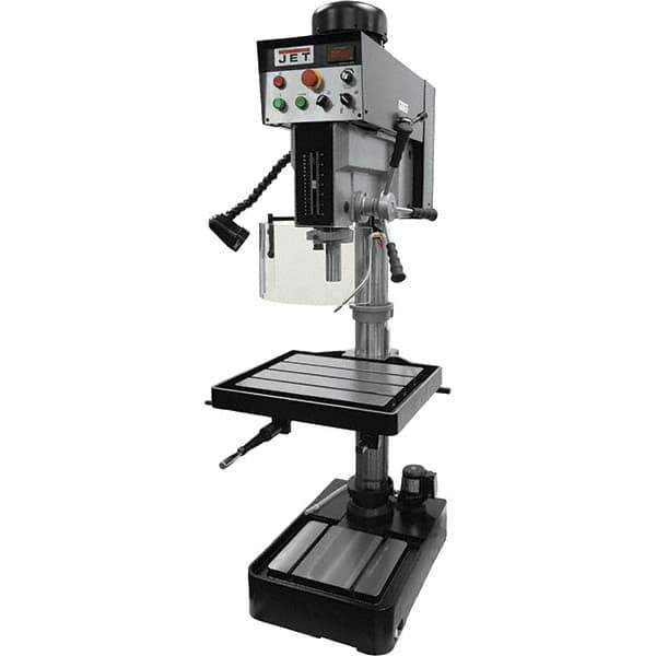 Jet - 10-7/16" Swing, Variable Speed Pulley Drill Press - Variable Speed, 2 hp, Single Phase - Industrial Tool & Supply