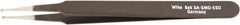 Wiha - 4-23/32" OAL SS-SA ESD Safe Tweezers - Micro Tip Straight & Slotted - Industrial Tool & Supply