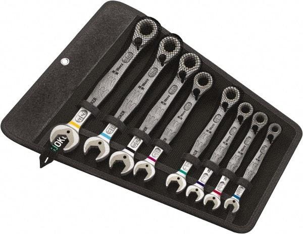 Wera - 11 Piece, 8mm to 19mm, Combination Wrench Set - Metric Measurement Standard, Chrome Vanadium Finish, Comes in Nylon Pouch - Industrial Tool & Supply