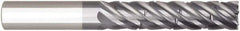 Niagara Cutter - 1", 6 Flute, Single End, Solid Carbide, 1/4" Corner Radius End Mill - 6" OAL, 38° Helix, Right Hand Flute, 3-1/8" LOC, Right Hand Cut - Industrial Tool & Supply