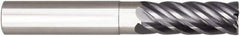 Niagara Cutter - 1/2", 6 Flute, Single End, Solid Carbide, 0.06" Corner Radius End Mill - 4" OAL, 38° Helix, Right Hand Flute, 1-1/8" LOC, Right Hand Cut, 2" Extended Reach - Industrial Tool & Supply