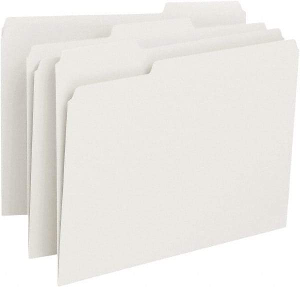 SMEAD - 8-1/2 x 11", Letter Size, White, File Folders with Top Tab - 11 Point Stock, 1/3 Tab Cut Location - Industrial Tool & Supply