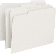 SMEAD - 8-1/2 x 11", Letter Size, White, File Folders with Top Tab - 11 Point Stock, 1/3 Tab Cut Location - Industrial Tool & Supply