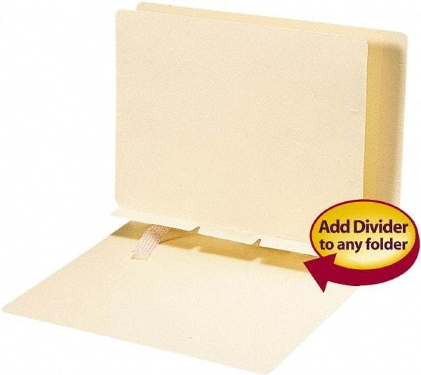 SMEAD - 8-1/2 x 11", Letter Size, Manila, Classification Folders with End Tab Fastener - 11 Point Stock, Straight Tab Cut Location - Industrial Tool & Supply